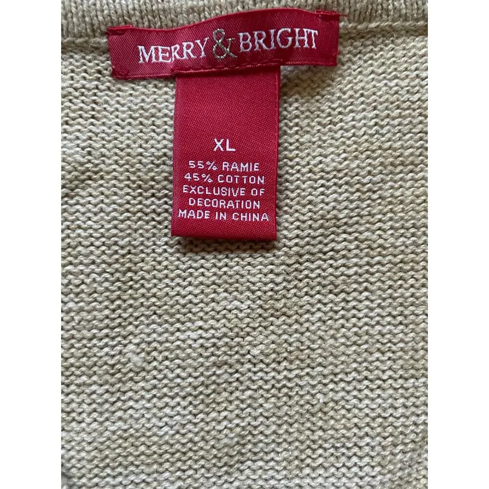 Merry and Bright Christmas Sweater Vest Womens/Teen Siz XL Unisex
